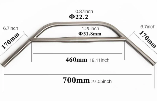 TITANIUM Bicycle pure titanium handlebars 31.8mm