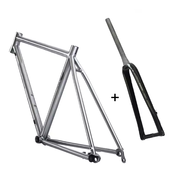 Titanium Alloy Road Gravel Bike Frame 700C Road bike 142*12 Thru Axle, Disc Brake, Flat Amount, Custom Color and Logo