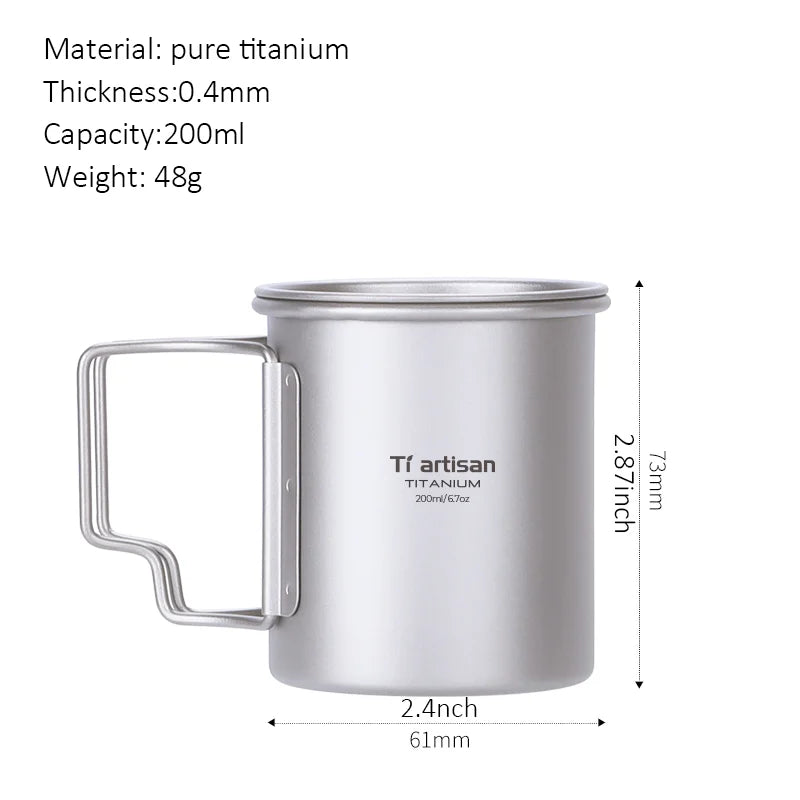 Titanium Folding Water Cup ,Outdoor titanium cup