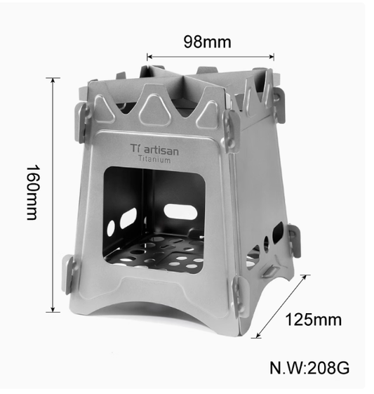 Outdoor pure titanium wood stove, camping charcoal stove